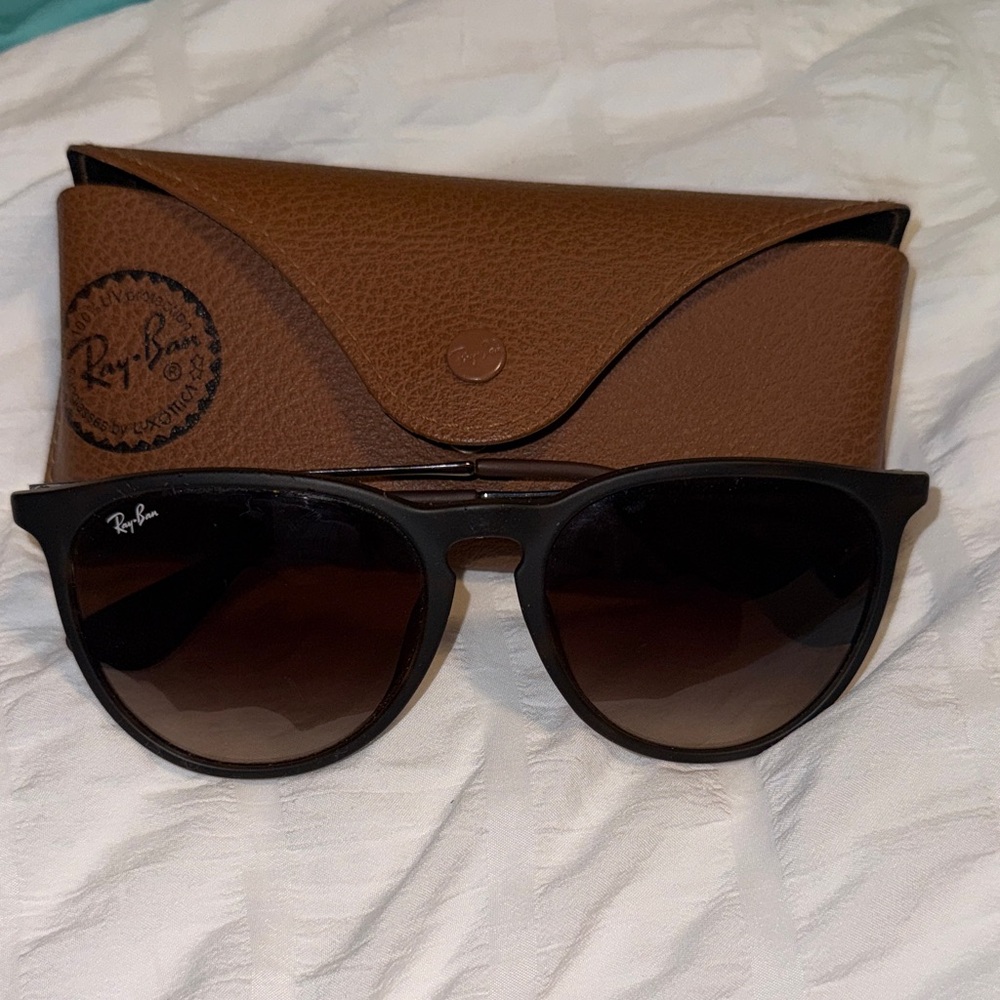 Ray-Ban Brown Sunglasses with Brown Leather Case